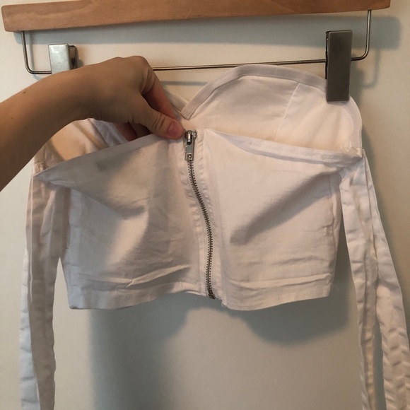 🌻 2/$15 Bow sleeve corset crop top - Picture 5 of 7